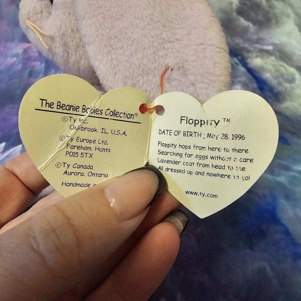 TY Beanie Baby Floppity‎ the Purple bunny